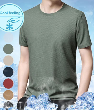 T-shirt van ademende stof met reliëf