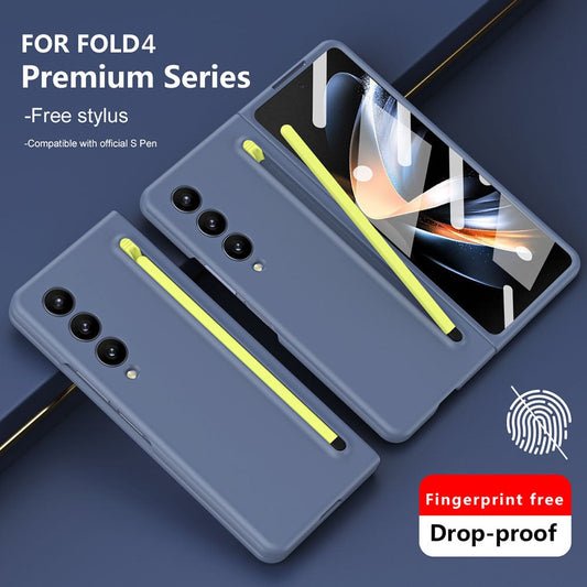 Alles-in-één schokbestendig hoesje met pennenbakje en folie Mobiel telefoonhoesje voor Samsung Galaxy Fold 4 Fold 5